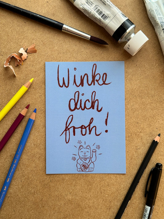 Postkarte “Winkekatze”