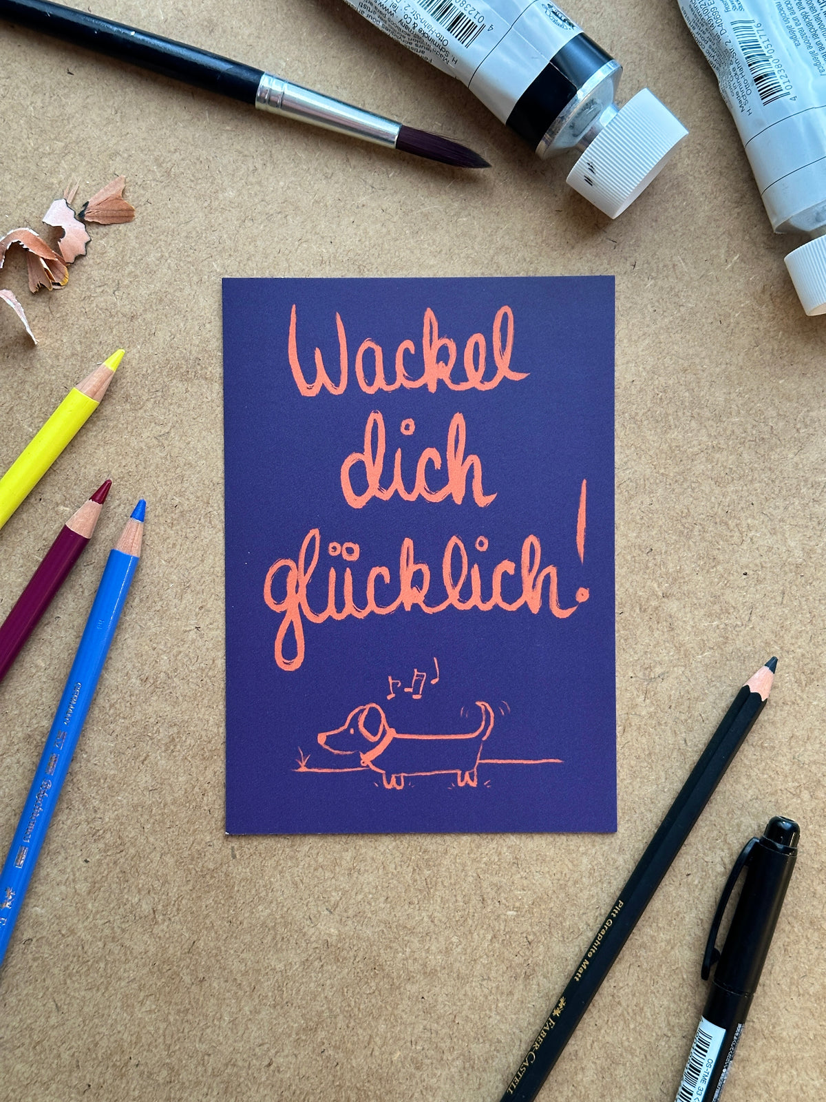 Postkarte “Wackeldackel”