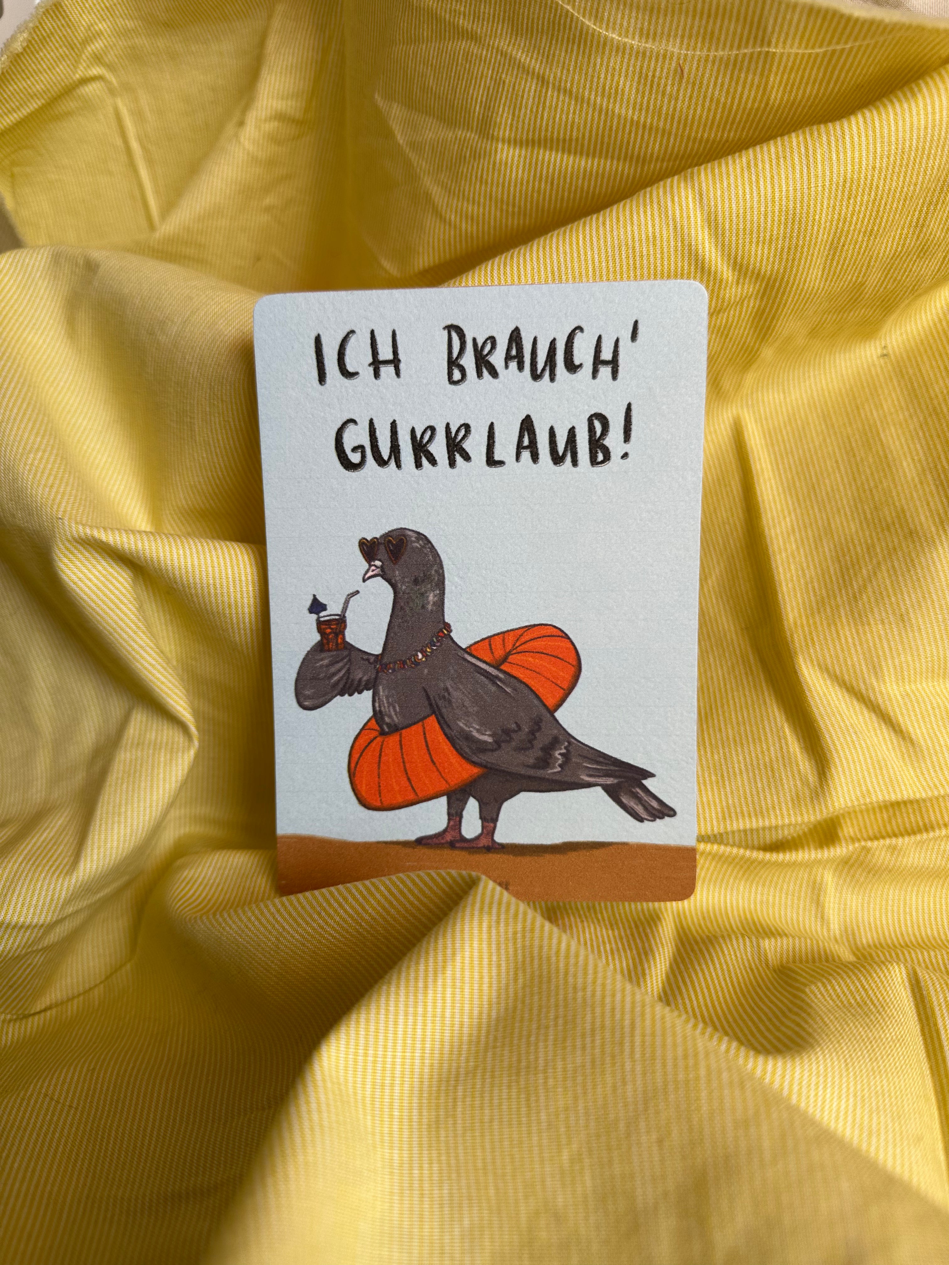 Soli-Postkarte „Gurrlaub“