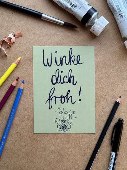 Postkarte “Winkekatze”