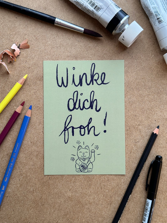 Postkarte “Winkekatze”