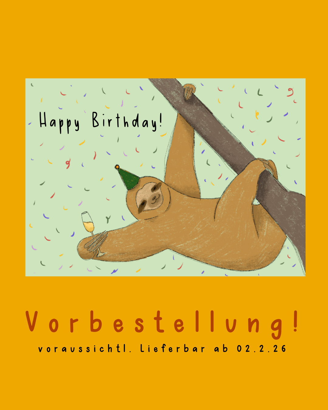 Postkarte “Geburtstags-Faultier”